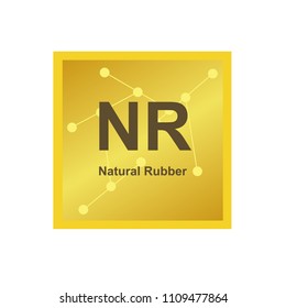 Vector symbol of Natural Rubber (NR) polymer on the background from connected macromolecules