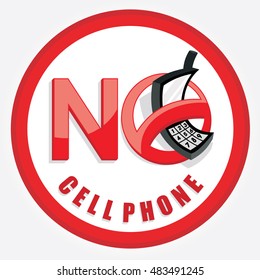 Vector Symbol Of No Cellphone Sign With Words