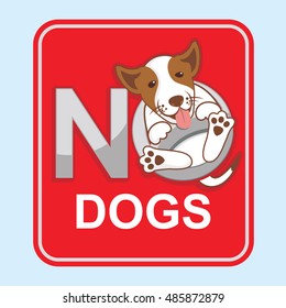 Vector Symbol Of No Dogs Sign With Words In The Red Box