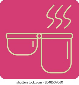 Vector symbol of an open coffee thermos.