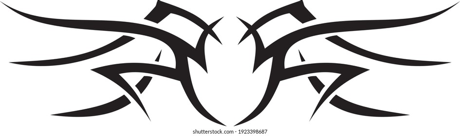 Vector symbol, ornament, tattoo. beautiful vector illustration. Drawings on the body, ancient symbols.	