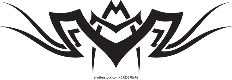 Vector symbol, ornament, tattoo. beautiful vector illustration. Drawings on the body, ancient symbols.	