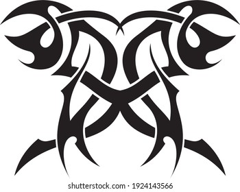 Vector symbol, ornament, tattoo. beautiful vector illustration. Drawings on the body, ancient symbols.