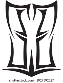 Vector symbol, ornament, tattoo. beautiful vector illustration. Drawings on the body, ancient symbols.	