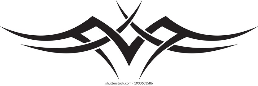 Vector symbol, ornament, tattoo. beautiful vector illustration. Drawings on the body, ancient symbols.	