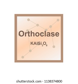 Vector Symbol Of Orthoclase Mineral From The Mohs Scale Of Mineral Hardness On The Background From Connected Molecules