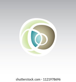 Vector symbol of overlapping moving abstract shapes. Psychology medical concept with an modern artistic style. Creative modern icon logo design showing innovation and intelligence.