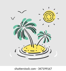 Vector Symbol Palm Island