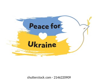vector symbol of peace for ukraine in the form of a dove and the ukrainian flag