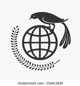 Vector Symbol Planet and Bird
