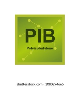 Vector symbol of Polyisobutylene (PIB) polymer on the background from connected macromolecules