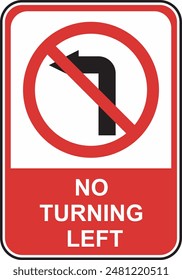 
vector symbol for prohibited left turn sign