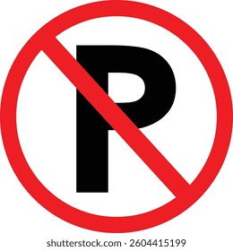 vector symbol of prohibited parking