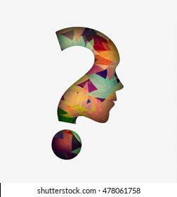 vector symbol of question mark in colorful background.