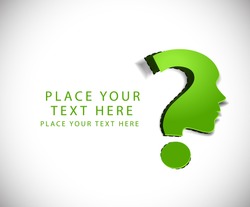 vector symbol of question mark in green background.