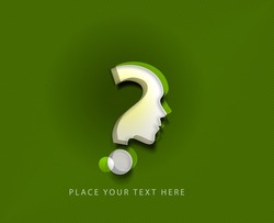 vector symbol of question mark in green background.
