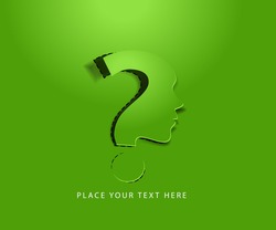 vector symbol of question mark in green background.