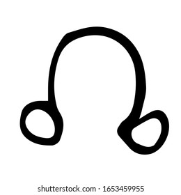 Vector symbol of Rahu. Symbols of planets and signs in astrology. Isolated on a white background. Doodle style. For horoscopes and Natal charts.