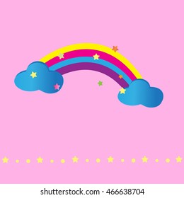 vector symbol of rainbow and clouds in the sky