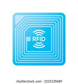 Vektorsymbol RFID Radio Frequency Identification. Einzeln auf weißem Hintergrund.
