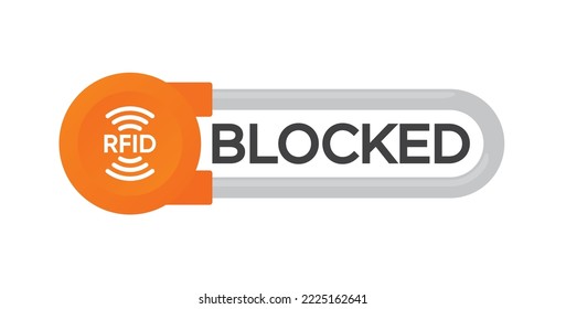 RFID-Funkfrequenzkennzeichnung blockiert. Einzeln auf weißem Hintergrund.