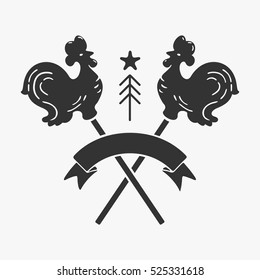 Vector Symbol Rooster Lollipop New Year