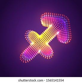 vector symbol Sagittarius horoscope made of glowing colorful dots