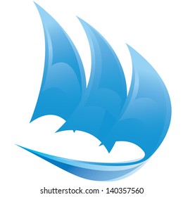 Vector symbol of sailing boat  