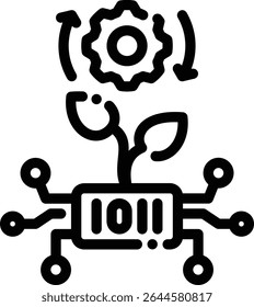 Vector symbol for setting a generation seed in AI models. Controls output randomness and is vital for consistent result recreation.