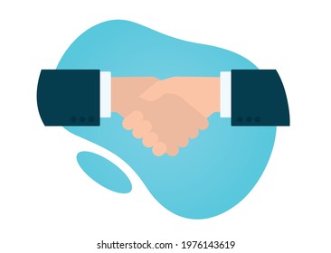 Vector symbol of shaking hands Isolated on white background.