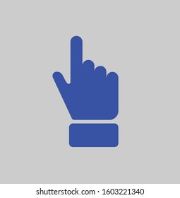 vector symbol of a simple hand with blue elegant color