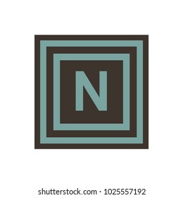 Vector symbol of small letter Nu or N from the Greek alphabet
