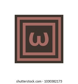 Vector symbol of small letter Omega from the Greek alphabet