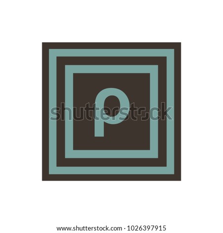 Vector symbol of small letter Rho from the Greek alphabet
