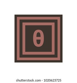 Vector symbol of small letter Theta from the Greek alphabet