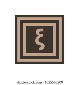 Vector symbol of small letter Xi from the Greek alphabet