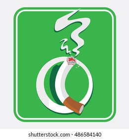 Vector Symbol Of Smoking Area Sign In The Green Box