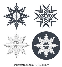 Vector symbol of snowflake. Winter sale label, sticker - Christmas snow icon