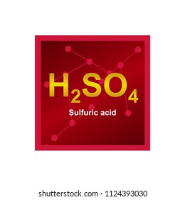 Vector symbol of Sulfuric acid on the background from connected molecules