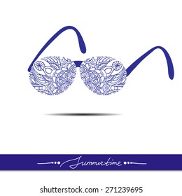 Vector symbol for summer design. Isolated object on a white background.Summer, sea, beach, vacation