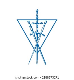 vector symbol sword with triangle