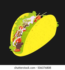 Vector Symbol Taco Fast Food