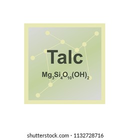 Vector Symbol Of Talc Or Talcum From The Mohs Scale Of Mineral Hardness On The Background From Connected Molecules