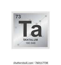 Vector symbol of Tantalum from the Periodic Table of the elements on the background from connected molecules