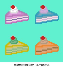 Vector symbol of tasty cakes for design food presentation 