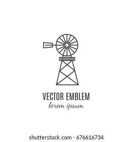 Vector symbol of  Taxas  in trendy linear style isolated on white  background. Windmill icon. Icon in linear style.