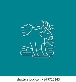 Vector symbol of  Taxas  in trendy linear style isolated on  background. Bull icon. Icon in linear style.
