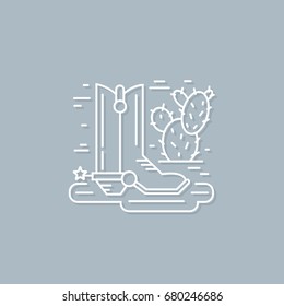 Vector symbol of  Taxas  in trendy linear style isolated on  background. Cattle skull icon. Icon in linear style.
