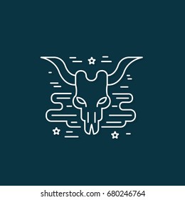 Vector symbol of  Taxas  in trendy linear style isolated on  background. Cattle skull icon. Icon in linear style.