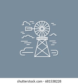 Vector symbol of  Taxas  in trendy linear style isolated on background. Windmill icon. Icon in linear style.